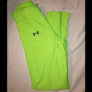 Neon Green Under Armour Compression Leggings Small